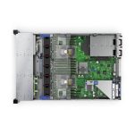 Imagen del servidor HPE ProLiant DL380 Gen10, con procesador Intel Xeon Silver 4208 de 2,1 GHz, 32 GB de memoria DDR4-SDRAM y soporte para 0 GB de almacenamiento, SKU P56959-421.