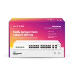Imagen del switch HPE Aruba Networking Instant On modelo 1430 con 26 puertos Gigabit y 2 puertos SFP, SKU R8R50A