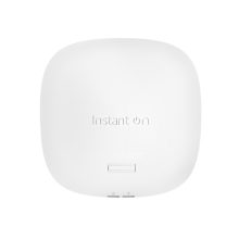 Imagen del punto de acceso HPE Aruba Networking Instant On AP25, un dispositivo de alta potencia con PSU para redes inalámbricas. SKU: R9B33A