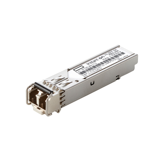 HPE Aruba Transceptor de Red Instant On 1G SFP LC SX 500m HPE Aruba Networking Instant On 1G SFP LC SX 500m Transceiver con SKU R9D16A, ideal para conexiones de corta distancia con fibra multimodo OM2