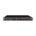 Switch Huawei S5735-L48P4X-A1 gestionado L2 con 48 puertos Gigabit Ethernet 10/100/1000 y PoE en color negro y gris.