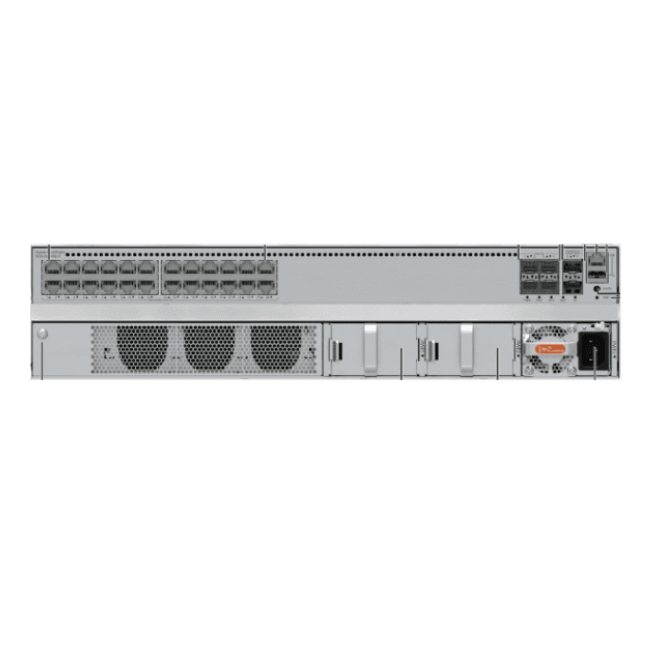 Huawei CloudEngine Switch L2 Gigabit con PoE y 24 Puertos Huawei CloudEngine S5735-S24PN4XE-V2 switch gestionado de capa 2, 24 puertos Gigabit Ethernet, compatible con PoE, 1U de tamaño, en colores negro y plata.