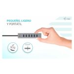 i-tec USB-C/USB-A Charging Metal HUB 7 Port con 7 puertos de carga, ideal para dispositivos múltiples, SKU C31HUBMETAL703