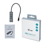 Adaptador i-tec Metal USB-C Hub con 3 puertos y Gigabit Ethernet, SKU C31METALG3HUB