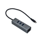 Adaptador i-tec Metal USB-C Hub con 3 puertos y Gigabit Ethernet, SKU C31METALG3HUB