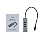 Adaptador i-tec Metal USB-C Hub con 3 puertos y Gigabit Ethernet, SKU C31METALG3HUB