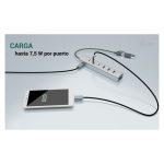 i-tec HUB de carga USB-C/USB-A de metal con 7 puertos, 3 USB-C y 4 USB-A, CAHUBMETAL7