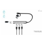 i-tec HUB de Metal USB-C/USB-A con 1 puerto USB 3.0 y 3 puertos USB 2.0 y SKU CAHUBMETALMINI4