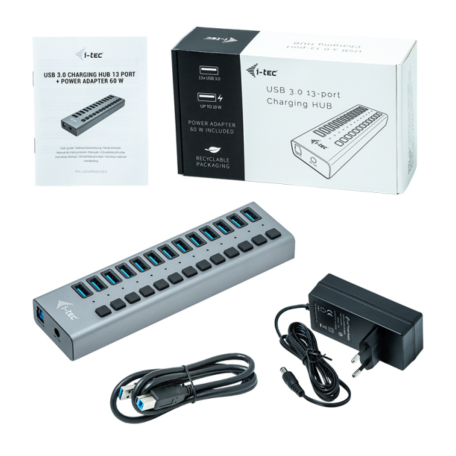 i-tec USB 3.0 Charging HUB 13port + Power Adapter 60 W 4 i-tec USB 3.0 Charging HUB 13port facilidad de uso