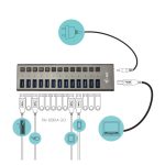 i-tec USB 3.0 Charging HUB con 13 puertos y adaptador de corriente de 60 W, SKU U3CHARGEHUB13
