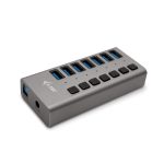 Imagen del i-tec HUB de carga USB 3.0 con 7 puertos, adaptador de corriente de 36 W. SKU: U3CHARGEHUB7