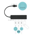 i-tec Advance USB 3.0 Slim Passive HUB de 4 Puertos U3HUB404, adaptador versátil para expansión USB, ideal para conexiones múltiples