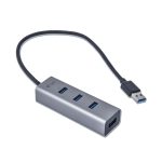Adaptador i-tec Metal USB 3.0 HUB con 4 puertos, diseño robusto. SKU U3HUBMETAL403