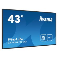 Pantalla plana para señalización digital iiyama PROLITE LE4341S-B2 con 108 cm (42.5 pulgadas) de tamaño, LCD 350 cd/m² en resolución Full HD, color negro, SKU LE4341S-B2