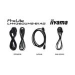 Pantalla de señalización digital iiyama LH4360UHS-B1AG de 42.5 pulgadas, LED, 4K Ultra HD, Wifi, 500 cd/m², con procesador Android 11 e ideal para funcionamiento 24/7. SKU: LH4360UHS-B1AG.