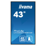 Pantalla de señalización digital iiyama LH4360UHS-B1AG de 42.5 pulgadas, LED, 4K Ultra HD, Wifi, 500 cd/m², con procesador Android 11 e ideal para funcionamiento 24/7. SKU: LH4360UHS-B1AG.