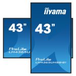 iiyama LH4365UHSB-B1 pantalla de señalización con 108 cm (42.5”) LED, Wifi, 800 cd/m², 4K Ultra HD, color negro y procesador incorporado Android 11, uso continuo 24/7