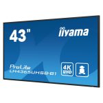 iiyama LH4365UHSB-B1 pantalla de señalización con 108 cm (42.5”) LED, Wifi, 800 cd/m², 4K Ultra HD, color negro y procesador incorporado Android 11, uso continuo 24/7