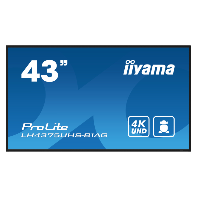 iiyama ProLite Pantalla plana para señalización digital 108 cm (42.5″) LCD Wifi 500 cd / m² 4K Ultra HD Negro Procesador incorporado Android 11 24/7 1 iiyama ProLite Pantalla de señalización digital con Android 11