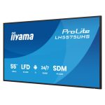 iiyama LH5575UHS-B2AG pantalla de señalización digital negra, 138.7 cm (54.6″) LCD con Wifi, 500 cd/m² de brillo, resolución 4K Ultra HD y procesador Android 11. Uso continuo 24/7.