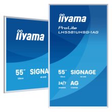 iiyama LH5581UHSG-1AG pantalla plana para señalización digital de 138.7 cm con resolución 4K Ultra HD, Wifi, 500 cd/m², color blanco y procesador Android para uso 24/7.