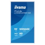 iiyama LH5581UHSG-1AG pantalla plana para señalización digital de 138.7 cm con resolución 4K Ultra HD, Wifi, 500 cd/m², color blanco y procesador Android para uso 24/7.