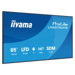 iiyama LH6575UHS-B2AG pantalla de señalización LCD de 64.5 pulgadas, 4K Ultra HD, Wifi, procesador Android 11, brillo de 500 cd/m², 24/7, Negro.