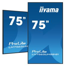 Pantalla de señalización iiyama LH7565UHSB-B1 de 74.5 pulgadas con LED, Wifi, 800 cd/m², 4K Ultra HD en color negro y procesador incorporado Android 11. SKU: LH7565UHSB-B1