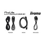 Pantalla de señalización iiyama LH7565UHSB-B1 de 74.5 pulgadas con LED, Wifi, 800 cd/m², 4K Ultra HD en color negro y procesador incorporado Android 11. SKU: LH7565UHSB-B1