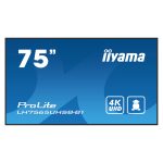 Pantalla de señalización iiyama LH7565UHSB-B1 de 74.5 pulgadas con LED, Wifi, 800 cd/m², 4K Ultra HD en color negro y procesador incorporado Android 11. SKU: LH7565UHSB-B1