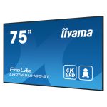 Pantalla de señalización iiyama LH7565UHSB-B1 de 74.5 pulgadas con LED, Wifi, 800 cd/m², 4K Ultra HD en color negro y procesador incorporado Android 11. SKU: LH7565UHSB-B1