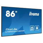 iiyama LH8665UHSB-B1 Pantalla de señalización LED de 86 pulgadas, resolución 4K Ultra HD, 800 cd/m² de brillo, color negro, procesador Android 11 y funcionalidad 24/7