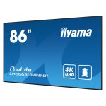 iiyama LH8665UHSB-B1 Pantalla de señalización LED de 86 pulgadas, resolución 4K Ultra HD, 800 cd/m² de brillo, color negro, procesador Android 11 y funcionalidad 24/7