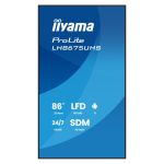 Pantalla iiyama para señalización digital de 85.6 pulgadas, 4K Ultra HD, Wifi, 500 cd/m², procesador Android 11, SKU: LH8675UHS-B2AG