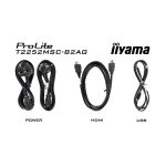 iiyama ProLite T2252MSC-B2AG pantalla para PC de 21.5 pulgadas, 1920 x 1080 Pixeles, Full HD, LCD, Pantalla táctil en color Negro, SKU T2252MSC-B2AG