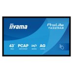 Pantalla de señalización interactiva iiyama T4329AS-B1AG de 42.5 pulgadas, LED, con Wifi y resolución 4K Ultra HD, color negro, con procesador Android y brillo de 500 cd/m².