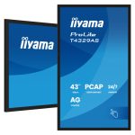 Pantalla de señalización interactiva iiyama T4329AS-B1AG de 42.5 pulgadas, LED, con Wifi y resolución 4K Ultra HD, color negro, con procesador Android y brillo de 500 cd/m².