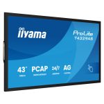 Pantalla de señalización interactiva iiyama T4329AS-B1AG de 42.5 pulgadas, LED, con Wifi y resolución 4K Ultra HD, color negro, con procesador Android y brillo de 500 cd/m².