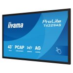 Pantalla de señalización interactiva iiyama T4329AS-B1AG de 42.5 pulgadas, LED, con Wifi y resolución 4K Ultra HD, color negro, con procesador Android y brillo de 500 cd/m².