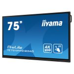 iiyama TE7512MIS-B3AG pantalla de señalización de quiosco de 75 pulgadas LCD con Wifi, 400 cd/m², 4K Ultra HD, en color negro, pantalla táctil con procesador Android 11 24/7