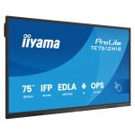 iiyama TE7512MIS-B4AG pantalla de señalización de 75 pulgadas, LCD, Wifi, 400 cd/m², 4K Ultra HD, Negra, con pantalla táctil y procesador Android incorporado
