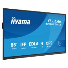 Pantalla interactiva iiyama TE8612MIS-B4AG de 85.6 pulgadas con resolución 4K Ultra HD, Wifi incorporado y procesador Android, SKU: TE8612MIS-B4AG