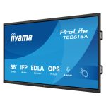 iiyama TE8615A-B1AG pantalla de señalización interactiva de 85.6 pulgadas, 550 cd/m², 4K Ultra HD, color negro, pantalla táctil con procesador Android incorporado.