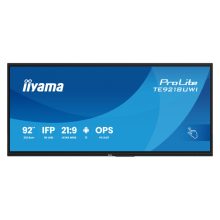 Pantalla interactiva iiyama TE9218UWI-B1AG de 91.5 pulgadas, 5K Ultra HD, LED, con WiFi, 500 cd/m², táctil y procesador incorporado