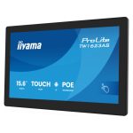 iiyama TW1623AS-B3P pantalla de señalización interactiva con panel plano de 15.6 pulgadas, LED, 450 cd/m², Full HD, color negro, pantalla táctil con procesador Android para uso 24/7