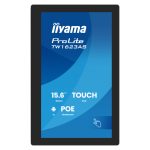 iiyama TW1623AS-B3P pantalla de señalización interactiva con panel plano de 15.6 pulgadas, LED, 450 cd/m², Full HD, color negro, pantalla táctil con procesador Android para uso 24/7
