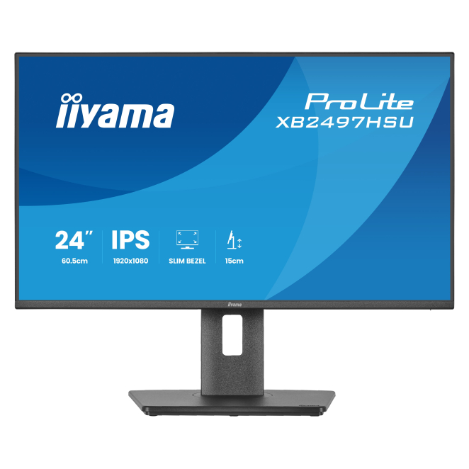 iiyama ProLite XB2497HSU-B1 pantalla para PC 60,5 cm (23.8″) 1920 x 1080 Pixeles Full HD LED Negro 2 iiyama ProLite XB2497HSU-B1 con soporte ajustable