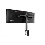 Soporte de escritorio iiyama DS1002C-B1 en negro para monitores de 30 pulgadas, ideal para una disposición ergonómica y eficiente de tu espacio de trabajo