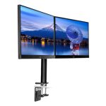 Soporte de escritorio iiyama DS1002C-B1 en negro para monitores de 30 pulgadas, ideal para una disposición ergonómica y eficiente de tu espacio de trabajo