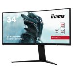 Monitor iiyama G-MASTER GCB3480WQSU-B1 de 34 pulgadas con resolución 3440 x 1440 Pixeles UltraWide Quad HD LCD en color negro, ideal para trabajo y juego